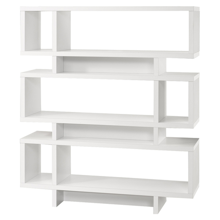 MONARCH SPECIALTIES Bookshelf, Bookcase, Etagere, 4 Tier, 55"H, Office, Bedroom, Laminate, White, Contemporary, Modern I 2532